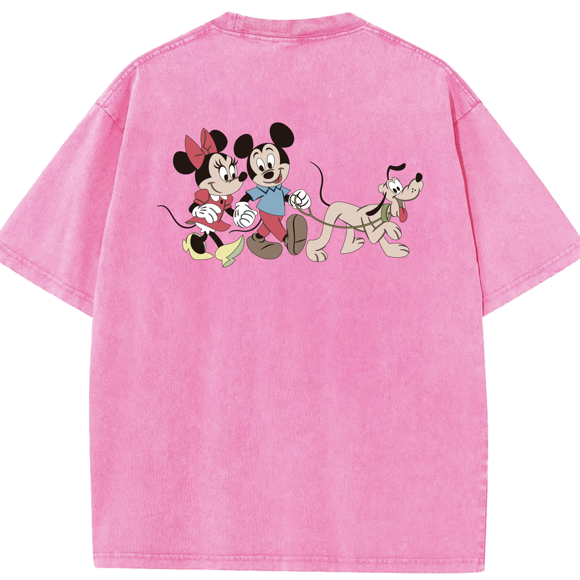 （画像用） ミッキーマウス Mickey Mouse 綿100% ヴィンテージ風 半袖Tシャツ（背面プリント）
